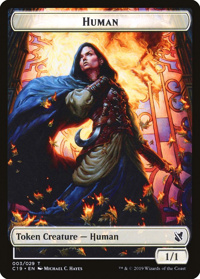 Human Token [Commander 2019 Tokens] | Dragon's Lair Comics and Fantasy Houston TX