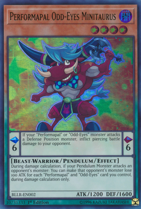 Performapal Odd-Eyes Minitaurus [BLLR-EN002] Ultra Rare | Dragon's Lair Comics and Fantasy Houston TX