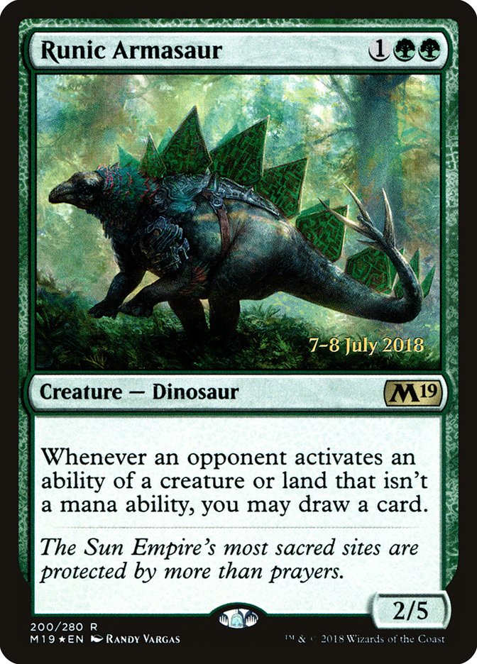 Runic Armasaur [Core Set 2019 Prerelease Promos] | Dragon's Lair Comics and Fantasy Houston TX