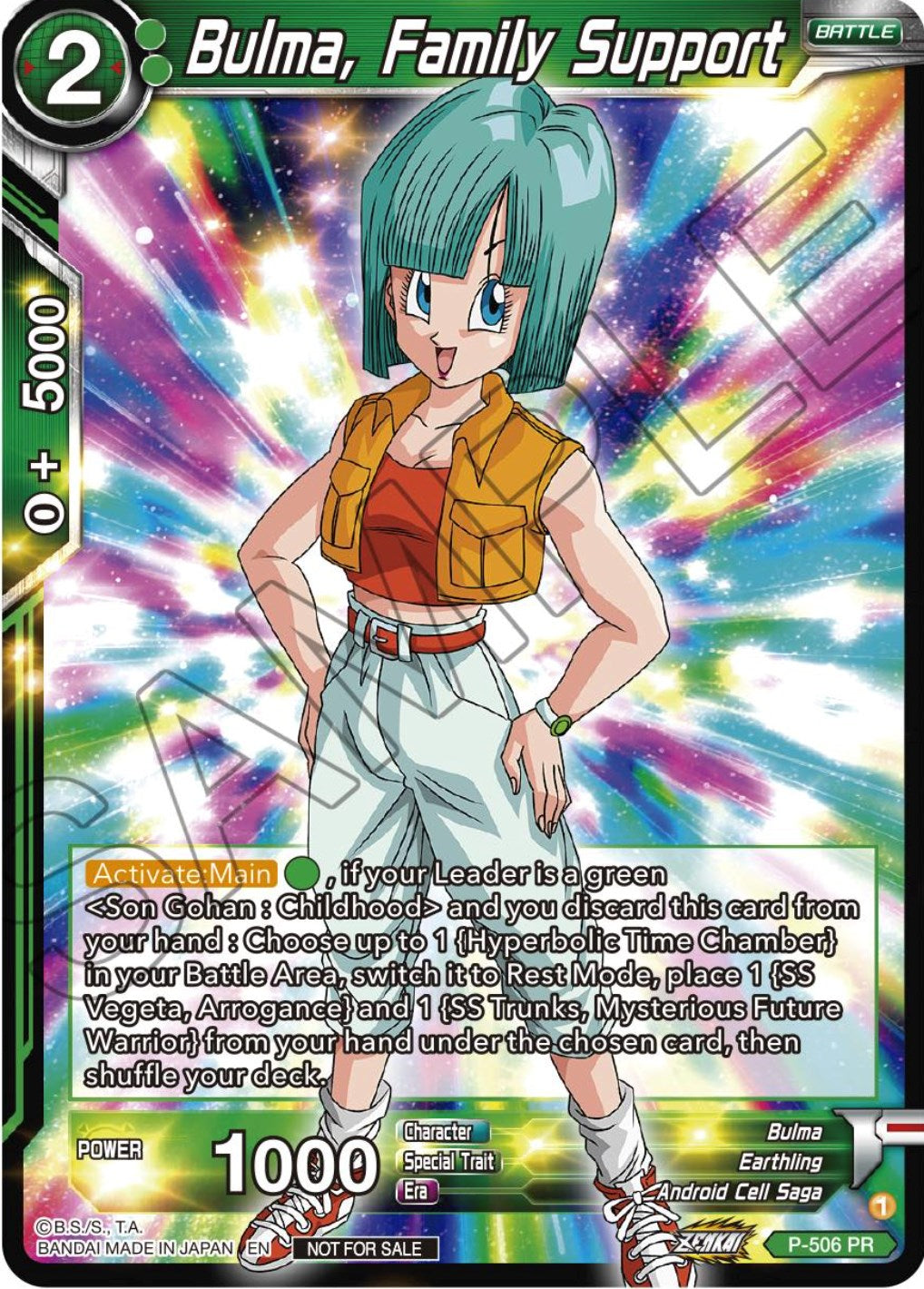 Bulma, Family Support (Zenkai Series Tournament Pack Vol.4) (P-506) [Tournament Promotion Cards] | Dragon's Lair Comics and Fantasy Houston TX