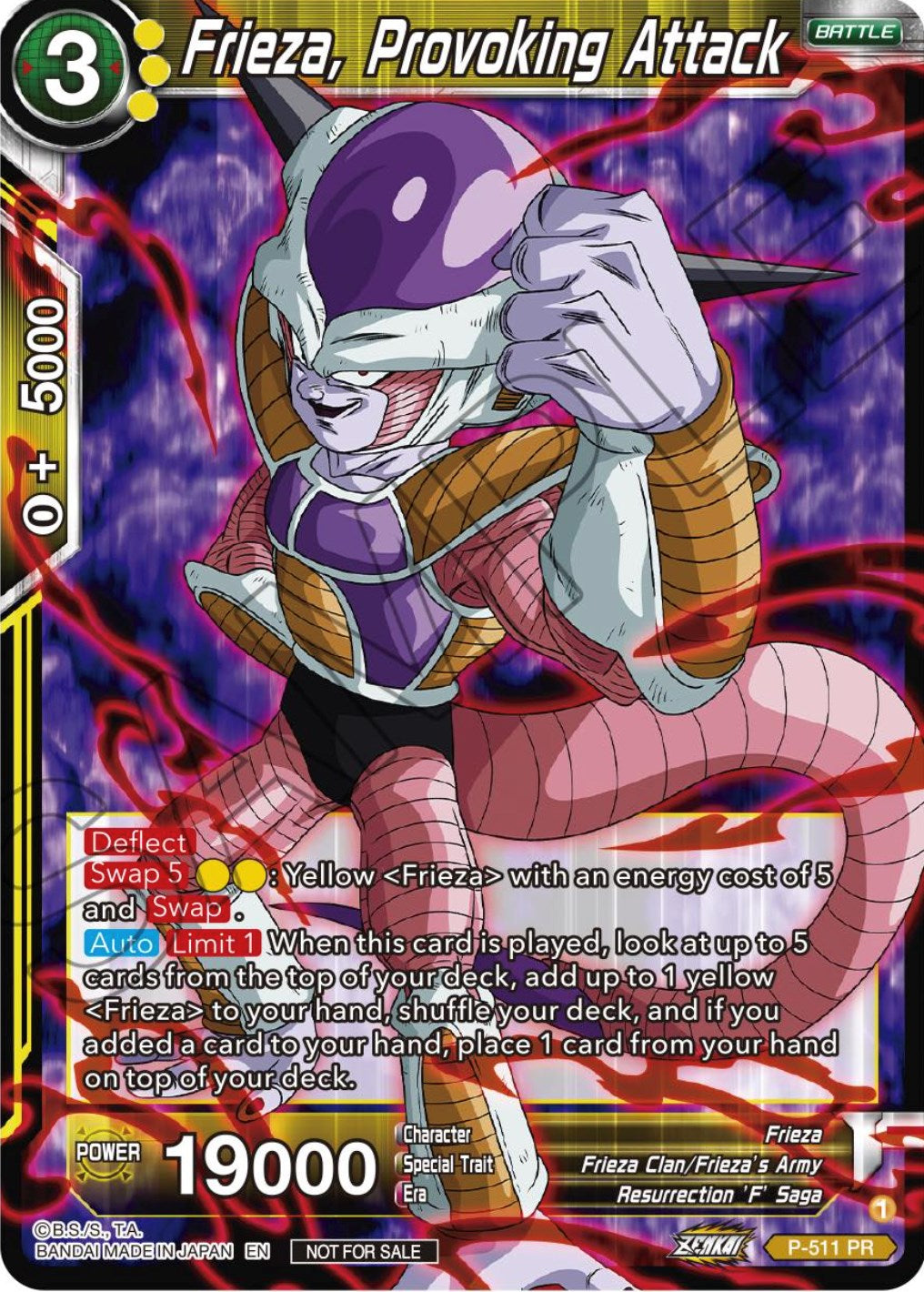 Frieza, Provoking Attack (Zenkai Series Tournament Pack Vol.4) (P-511) [Tournament Promotion Cards] | Dragon's Lair Comics and Fantasy Houston TX