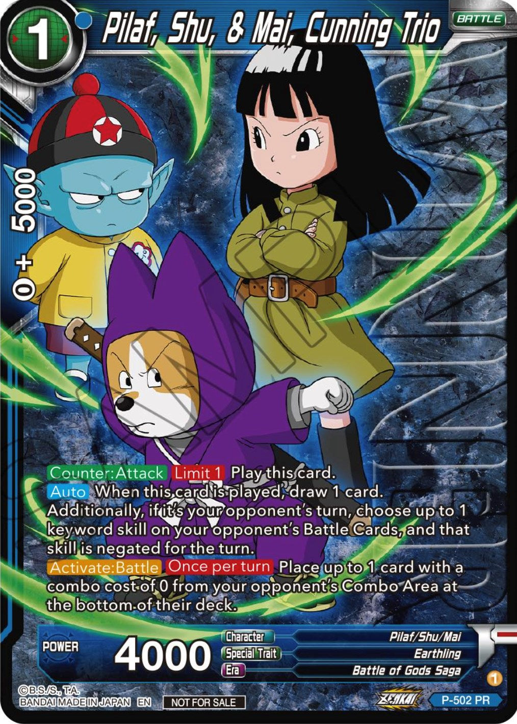 Pilaf, Shu, & Mai, Cunning Trio (Zenkai Series Tournament Pack Vol.4 Winner) (P-502) [Tournament Promotion Cards] | Dragon's Lair Comics and Fantasy Houston TX