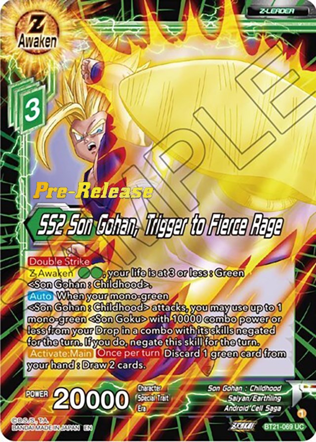 SS2 Son Gohan, Trigger to Fierce Rage (BT21-069) [Wild Resurgence Pre-Release Cards] | Dragon's Lair Comics and Fantasy Houston TX