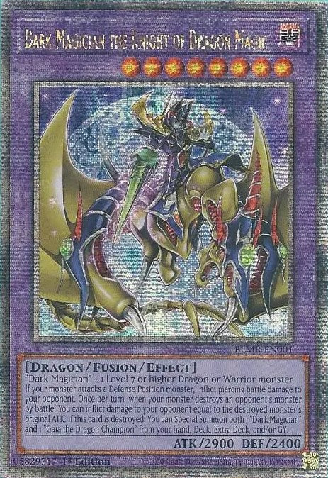 Dark Magician the Knight of Dragon Magic [BLMR-EN001] Quarter Century Secret Rare | Dragon's Lair Comics and Fantasy Houston TX