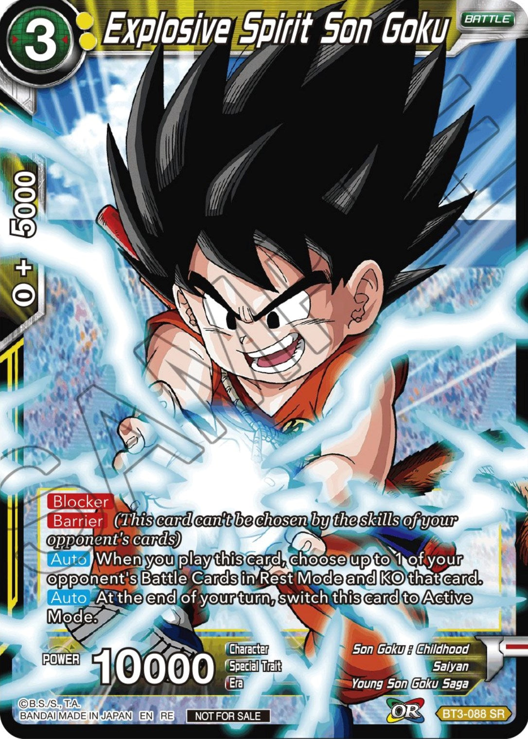 Explosive Spirit Son Goku (Championship Selection Pack 2023 Vol.2) (Silver Foil) (BT3-088) [Tournament Promotion Cards] | Dragon's Lair Comics and Fantasy Houston TX