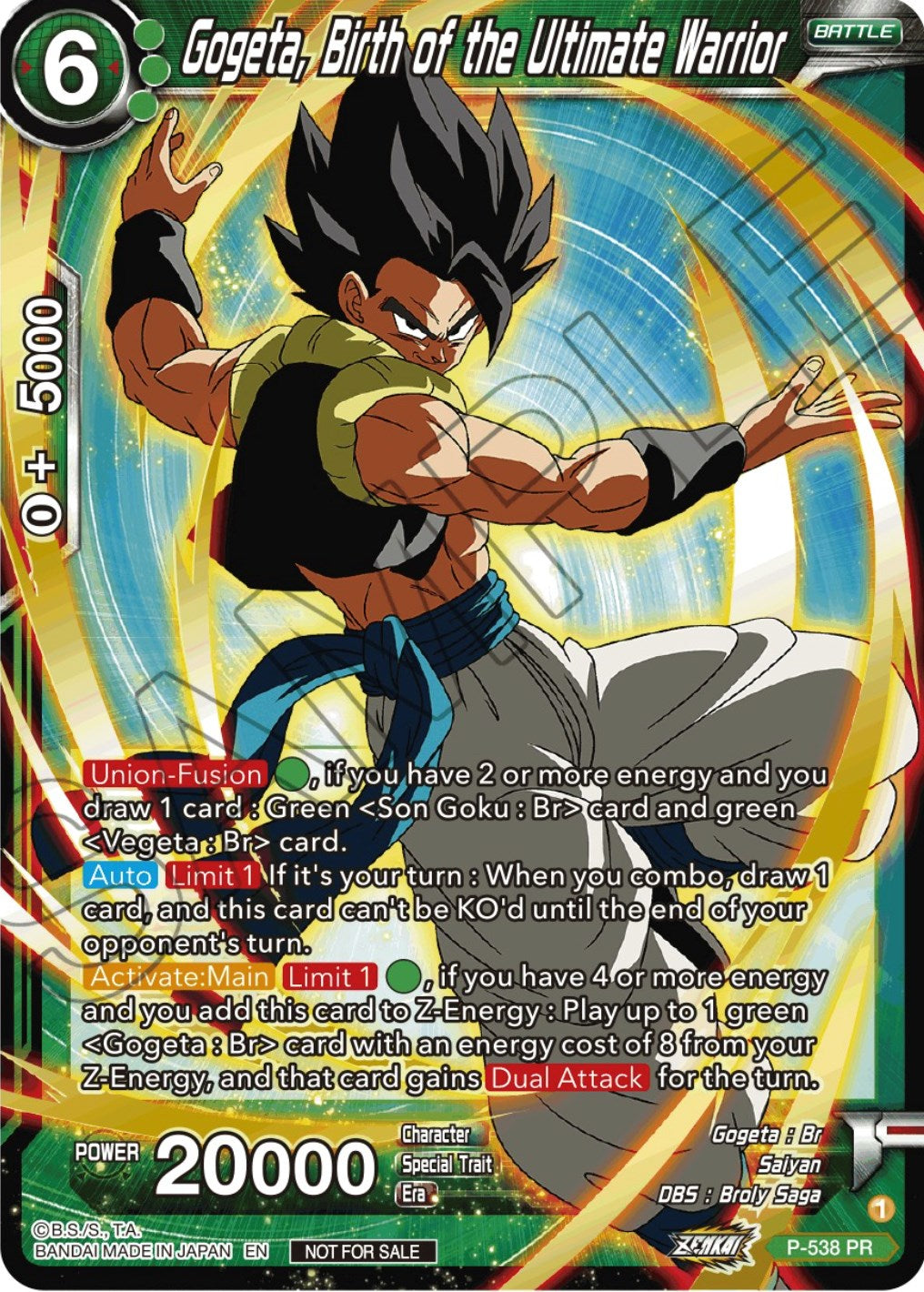 Gogeta, Birth of the Ultimate Warrior (Championship Selection Pack 2023 Vol.2) (Gold-Stamped Silver Foil) (P-538) [Tournament Promotion Cards] | Dragon's Lair Comics and Fantasy Houston TX