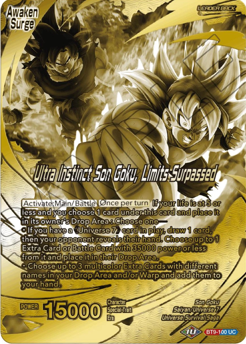 Son Goku // Ultra Instinct Son Goku, Limits Surpassed (Championship 2023 Golden Card Vol.2, Version 2) (BT9-100) [Tournament Promotion Cards] | Dragon's Lair Comics and Fantasy Houston TX