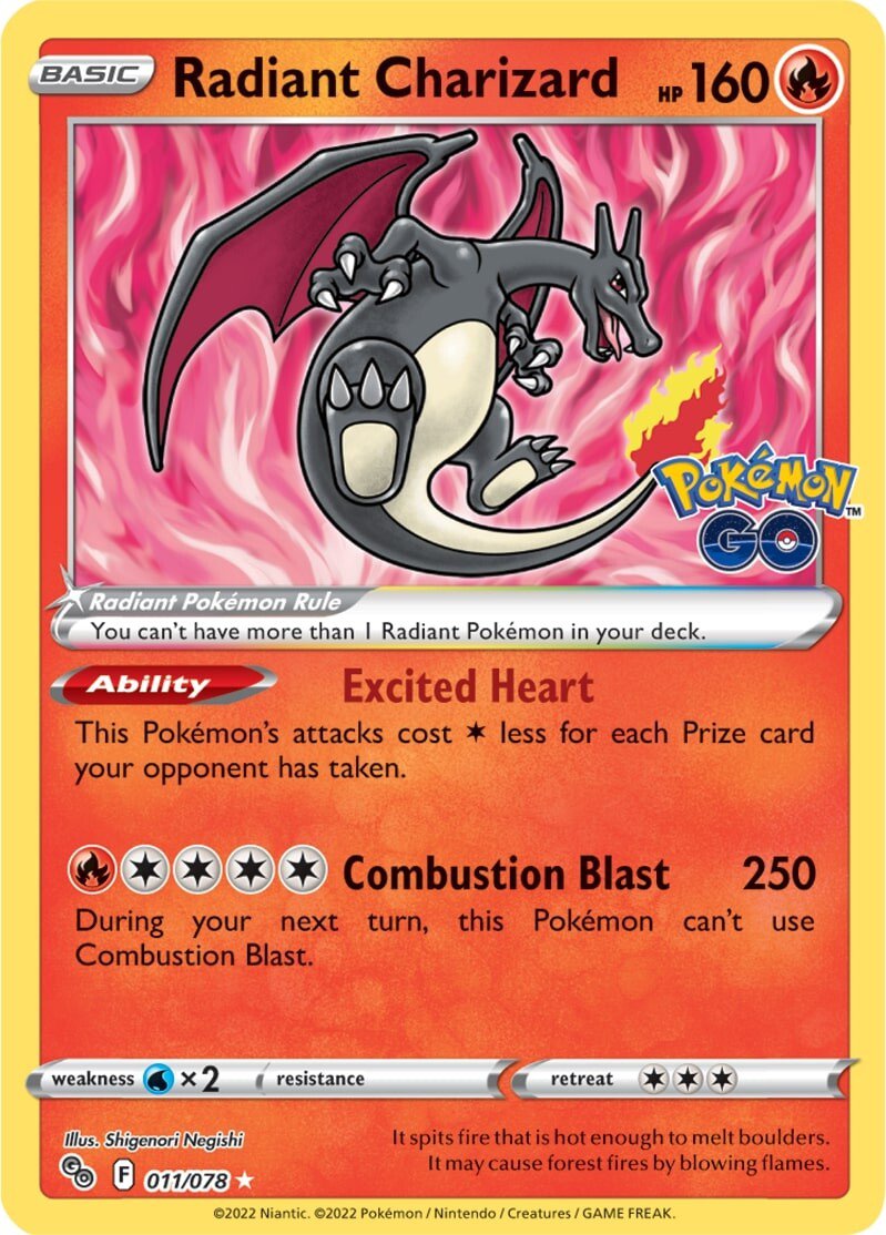 Radiant Charizard (011/078) [Pokémon GO] | Dragon's Lair Comics and Fantasy Houston TX