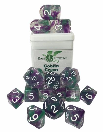 Polyhedral Dice: Goblin Green - Set of 15 | Dragon's Lair Comics and Fantasy Houston TX