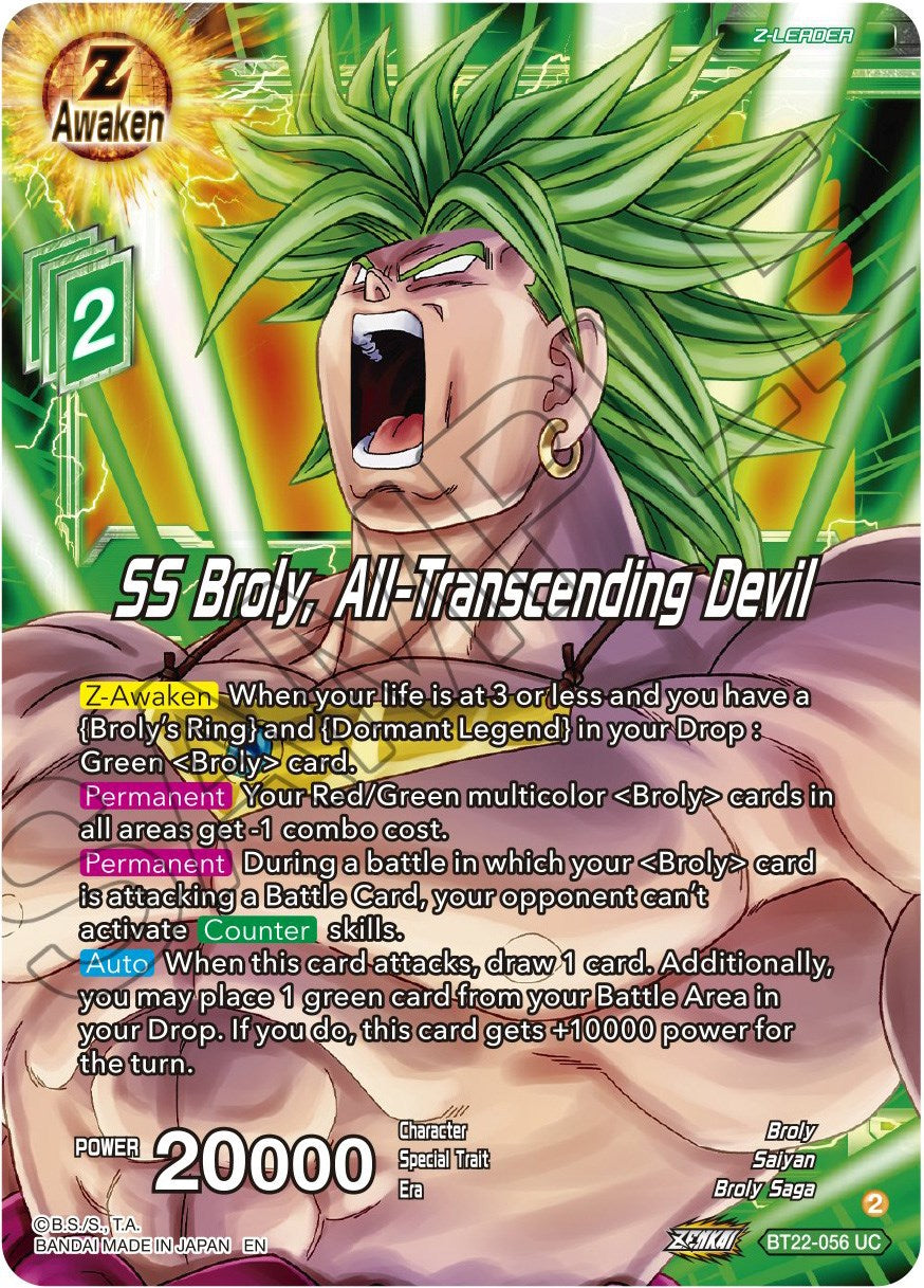 SS Broly, All-Transcending Devil (BT22-056) [Critical Blow] | Dragon's Lair Comics and Fantasy Houston TX