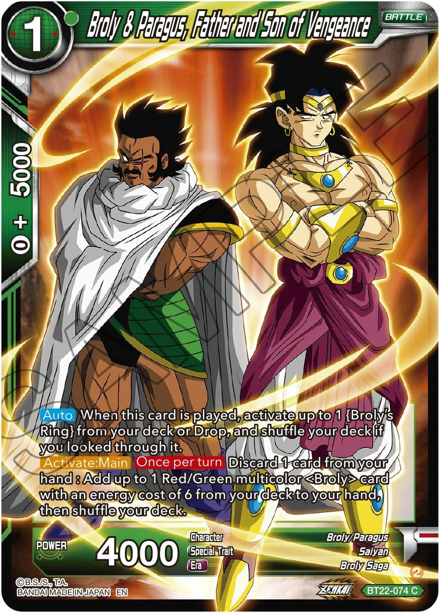 Broly & Paragus, Father and Son of Vengeance (BT22-074) [Critical Blow] | Dragon's Lair Comics and Fantasy Houston TX