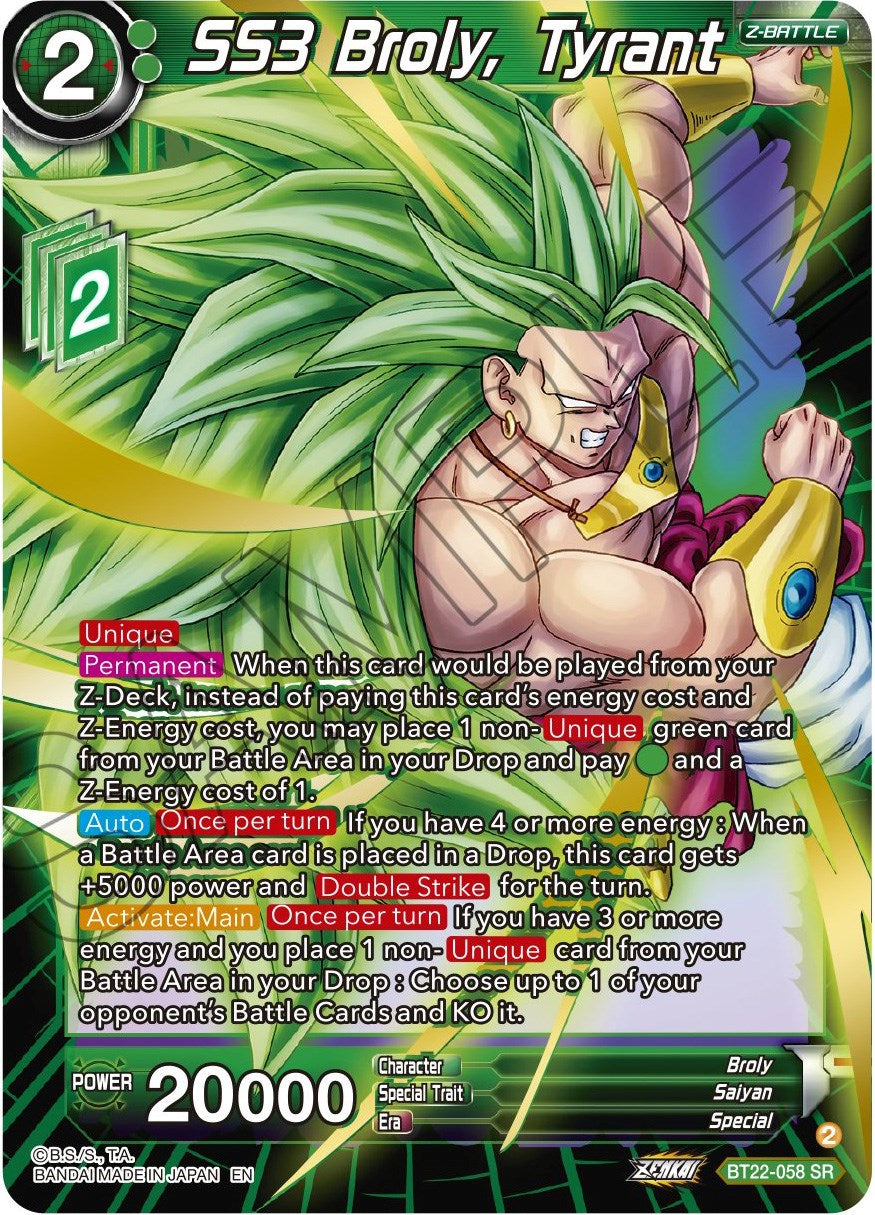 SS3 Broly, Tyrant (BT22-058) [Critical Blow] | Dragon's Lair Comics and Fantasy Houston TX