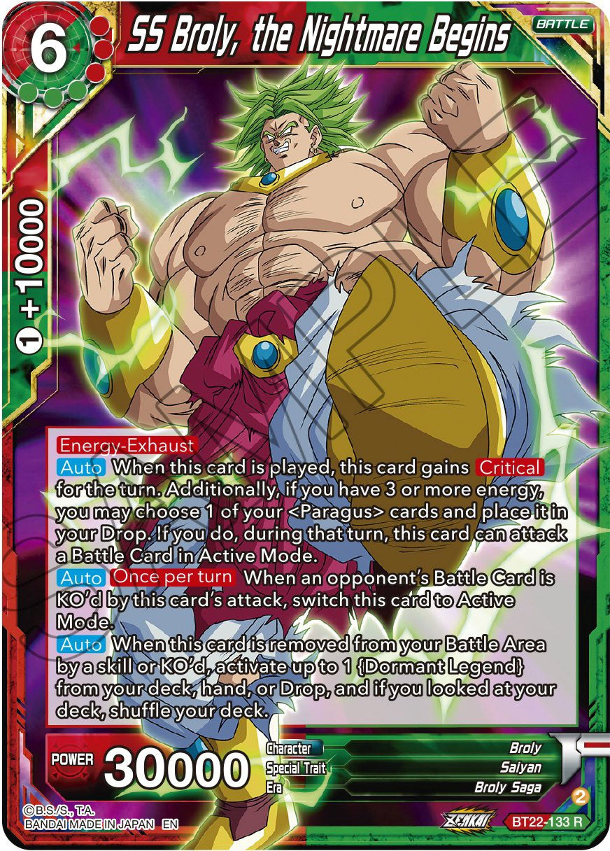 SS Broly, the Nightmare Begins (BT22-133) [Critical Blow] | Dragon's Lair Comics and Fantasy Houston TX