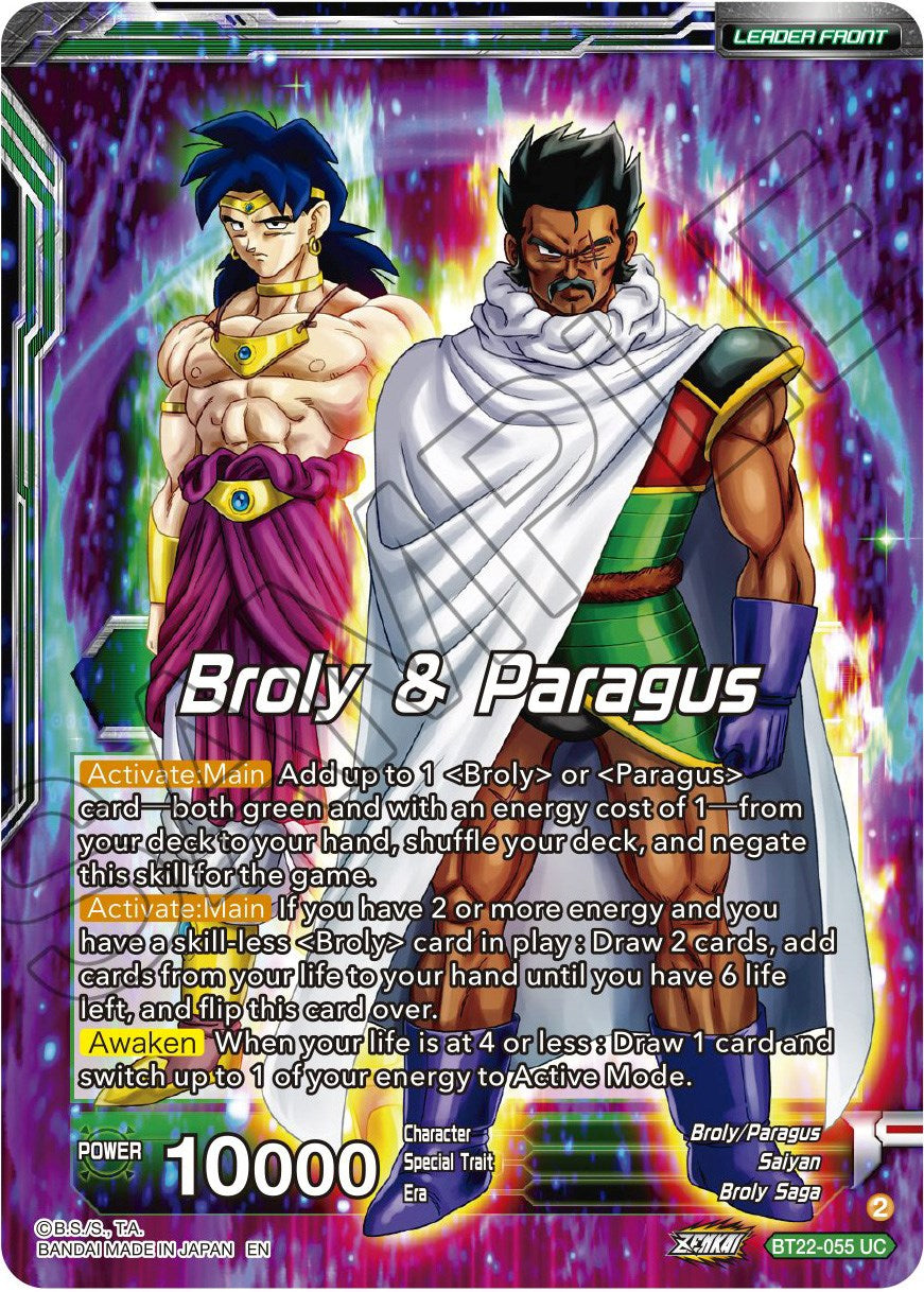 Broly & Paragus // SS Broly, Devil of Destruction (BT22-055) [Critical Blow] | Dragon's Lair Comics and Fantasy Houston TX