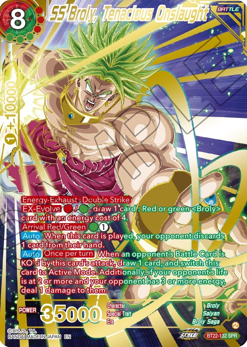 SS Broly, Tenacious Onslaught (SPR) (BT22-132) [Critical Blow] | Dragon's Lair Comics and Fantasy Houston TX