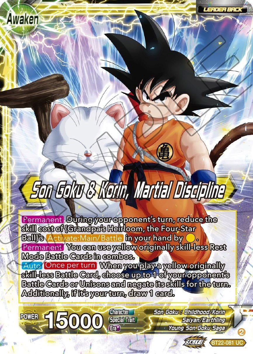 Son Goku // Son Goku & Korin, Martial Discipline (BT22-081) [Critical Blow] | Dragon's Lair Comics and Fantasy Houston TX