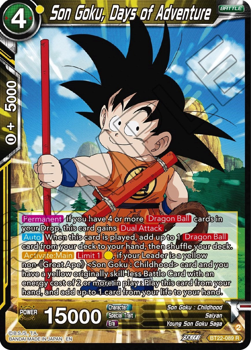 Son Goku, Days of Adventure (BT22-089) [Critical Blow] | Dragon's Lair Comics and Fantasy Houston TX