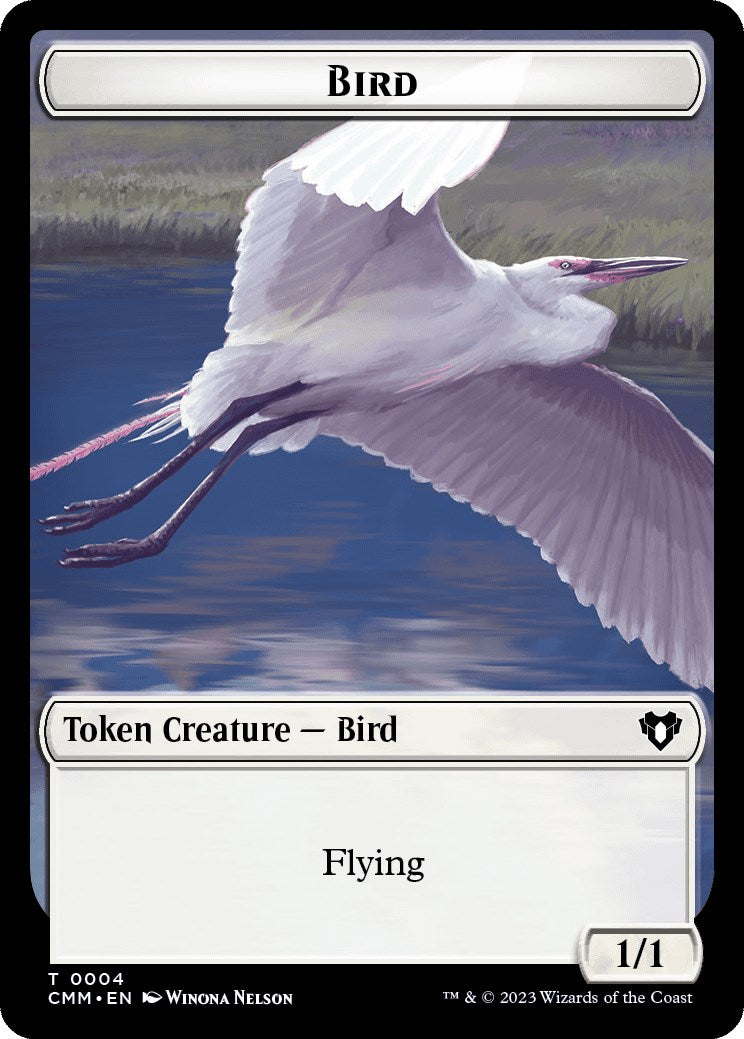 Bird // Phyrexian Myr Double-Sided Token [Commander Masters Tokens] | Dragon's Lair Comics and Fantasy Houston TX