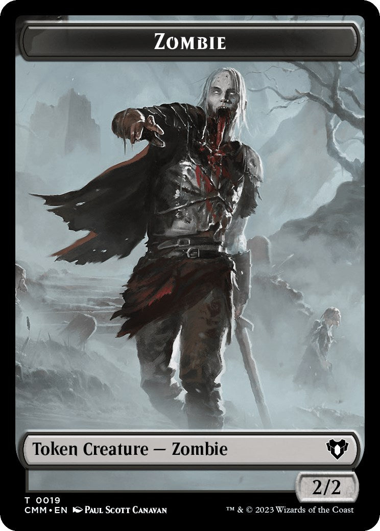 Zombie (0019) // Construct (0042) Double-Sided Token [Commander Masters Tokens] | Dragon's Lair Comics and Fantasy Houston TX