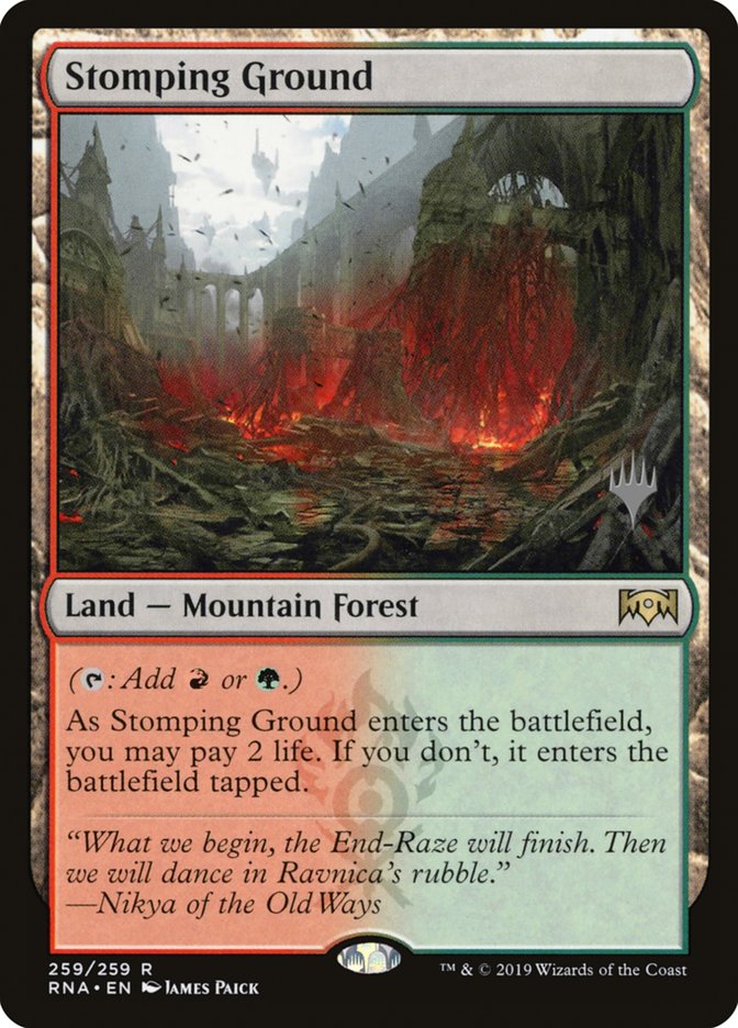 Stomping Ground (Promo Pack) [Ravnica Allegiance Promos] | Dragon's Lair Comics and Fantasy Houston TX