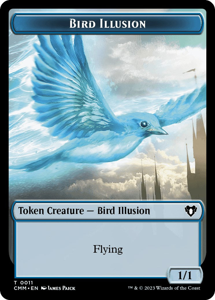 City's Blessing // Bird Illusion Double-Sided Token [Commander Masters Tokens] | Dragon's Lair Comics and Fantasy Houston TX