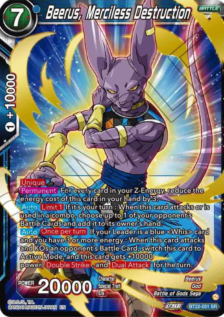 Beerus, Merciless Destruction (BT22-051) [Critical Blow] | Dragon's Lair Comics and Fantasy Houston TX