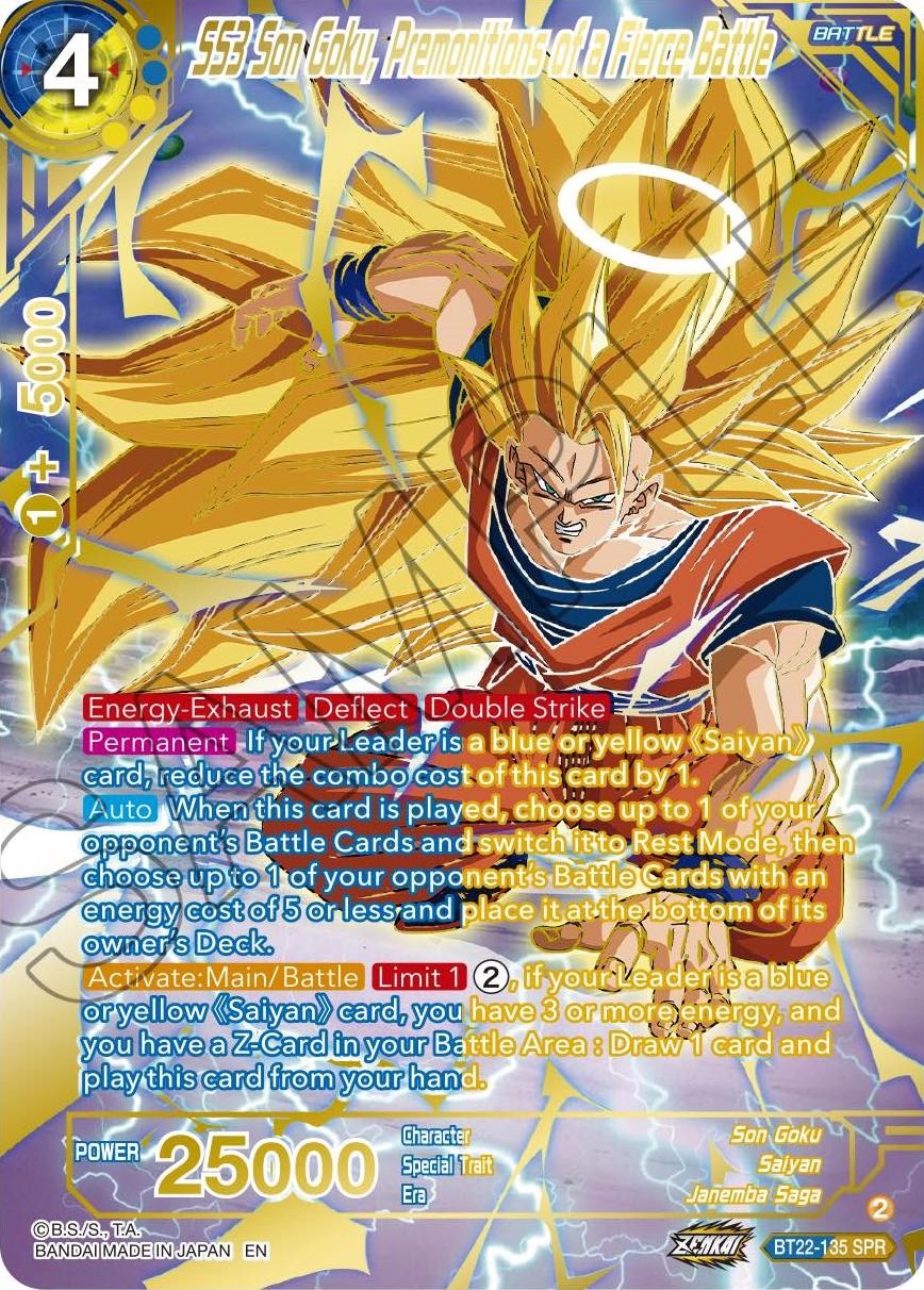 SS3 Son Goku, Premonitions of a Fierce Battle (SPR) (BT22-135) [Critical Blow] | Dragon's Lair Comics and Fantasy Houston TX