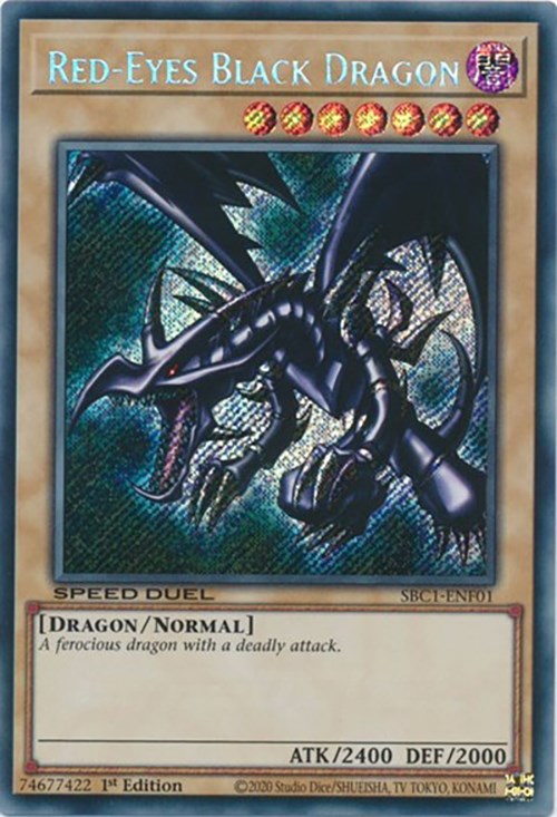 Red-Eyes Black Dragon [SBC1-ENF01] Secret Rare | Dragon's Lair Comics and Fantasy Houston TX