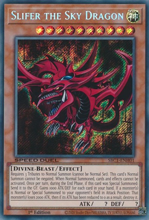 Slifer the Sky Dragon [SBC1-ENH01] Secret Rare | Dragon's Lair Comics and Fantasy Houston TX