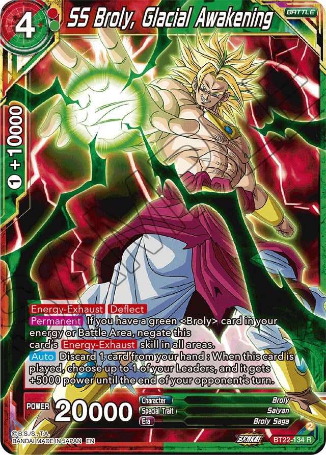 SS Broly, Glacial Awakening (BT22-134) [Critical Blow] | Dragon's Lair Comics and Fantasy Houston TX