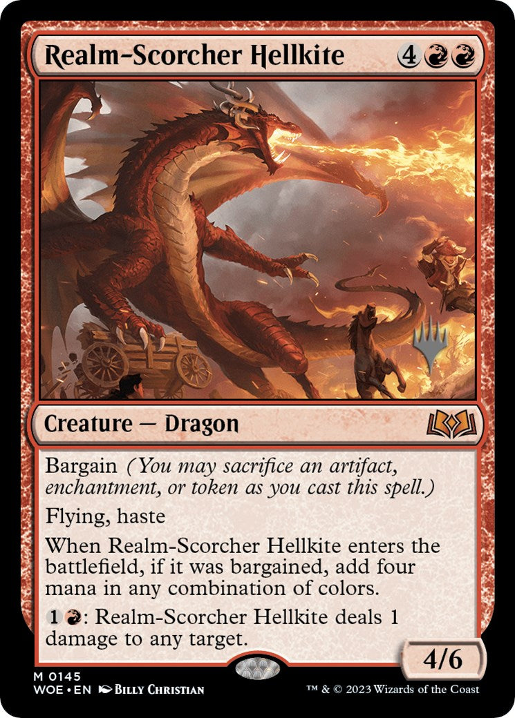 Realm-Scorcher Hellkite (Promo Pack) [Wilds of Eldraine Promos] | Dragon's Lair Comics and Fantasy Houston TX