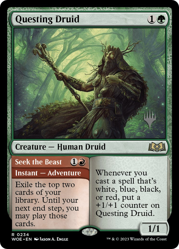 Questing Druid (Promo Pack) [Wilds of Eldraine Promos] | Dragon's Lair Comics and Fantasy Houston TX