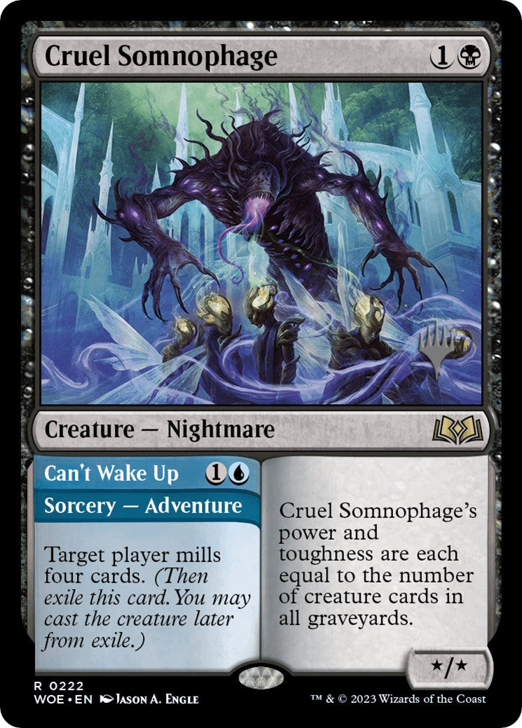 Cruel Somnophage // Can't Wake Up (Promo Pack) [Wilds of Eldraine Promos] | Dragon's Lair Comics and Fantasy Houston TX