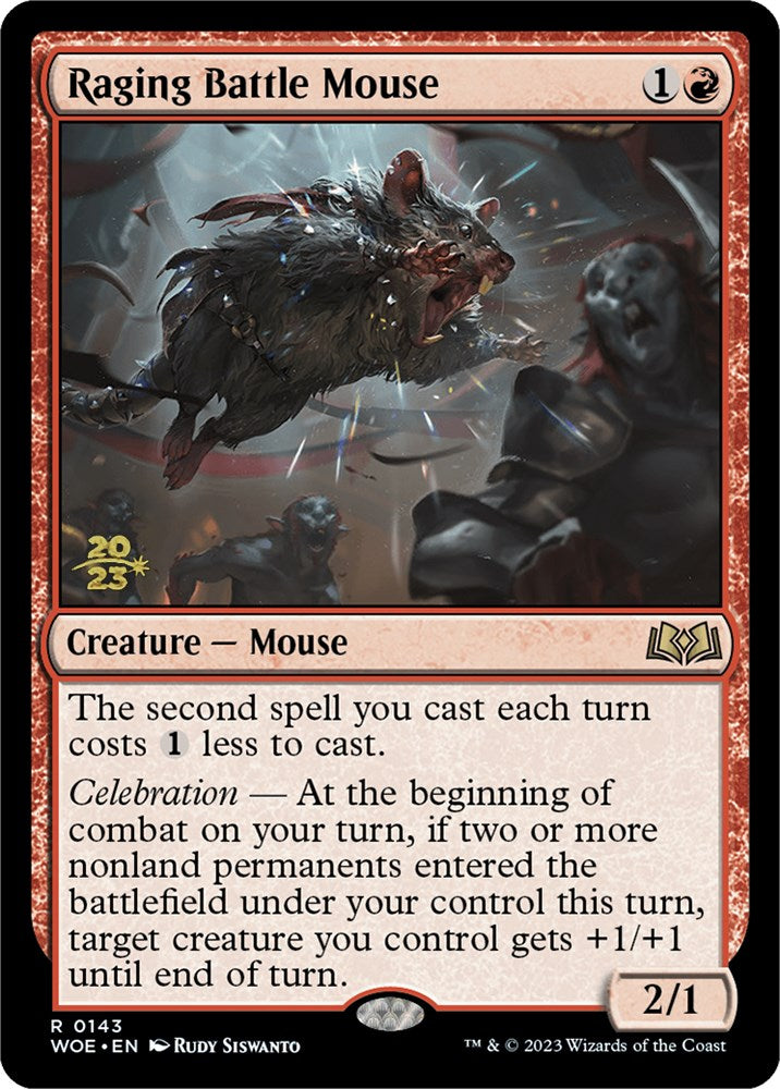 Raging Battle Mouse [Wilds of Eldraine Prerelease Promos] | Dragon's Lair Comics and Fantasy Houston TX