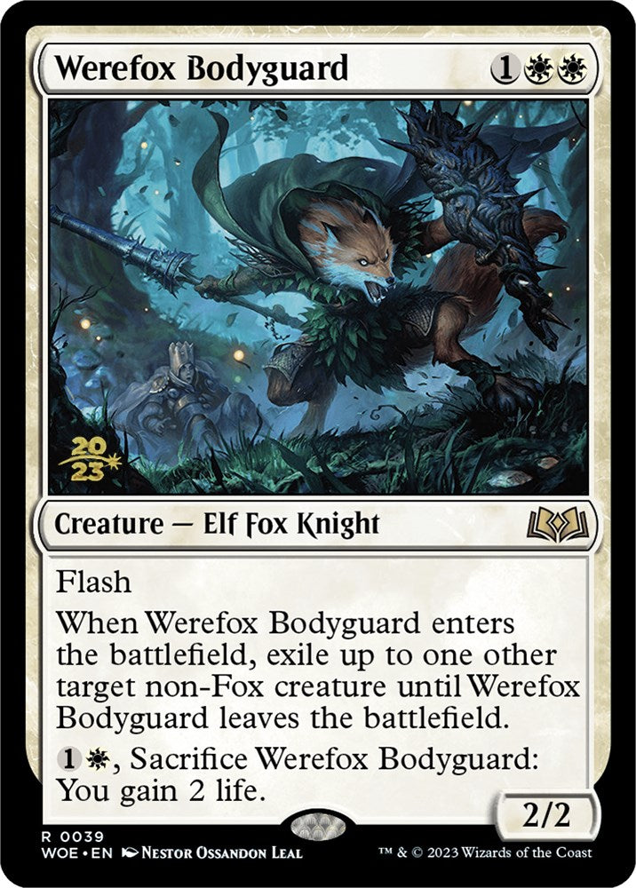 Werefox Bodyguard [Wilds of Eldraine Prerelease Promos] | Dragon's Lair Comics and Fantasy Houston TX