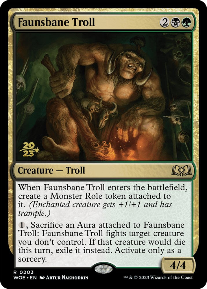 Faunsbane Troll [Wilds of Eldraine Prerelease Promos] | Dragon's Lair Comics and Fantasy Houston TX