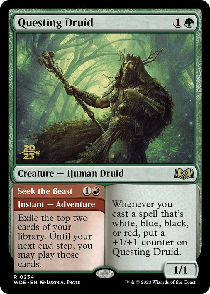 Questing Druid // Seek the Beast [Wilds of Eldraine Prerelease Promos] | Dragon's Lair Comics and Fantasy Houston TX