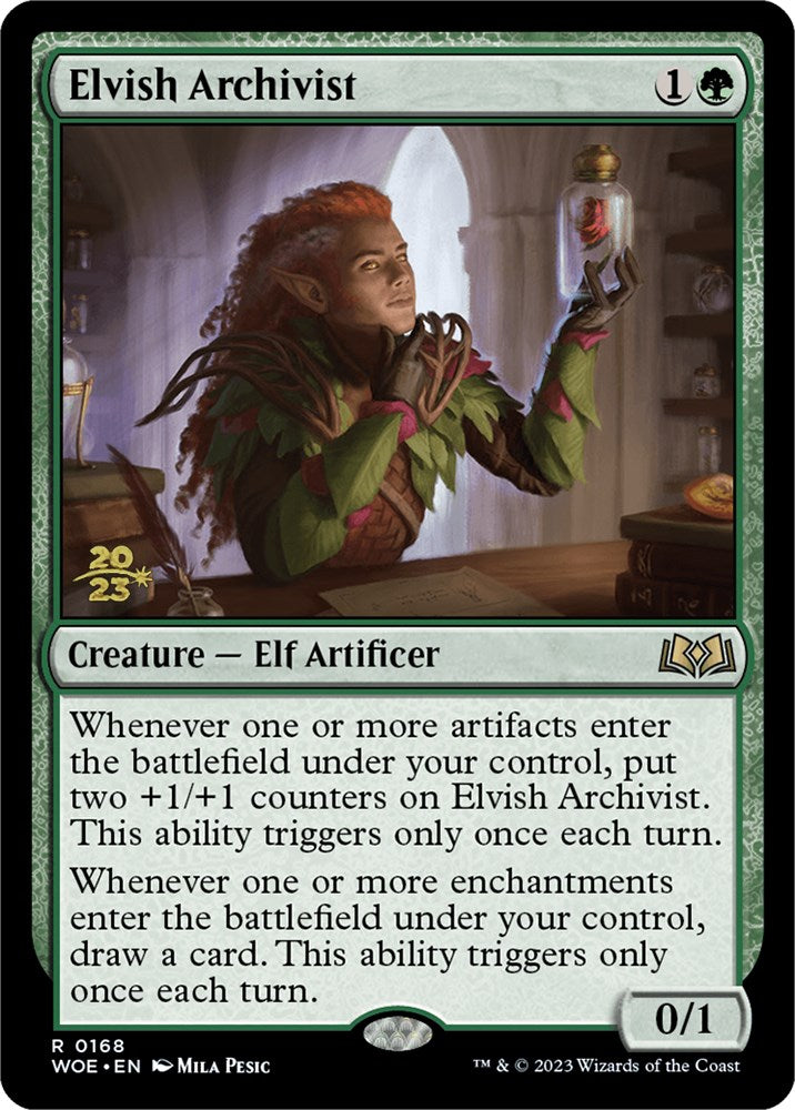 Elvish Archivist [Wilds of Eldraine Prerelease Promos] | Dragon's Lair Comics and Fantasy Houston TX