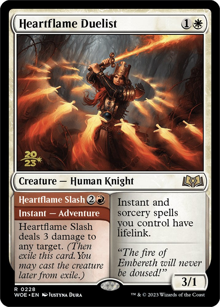 Heartflame Duelist // Heatflame Duelist (Promo Pack) [Wilds of Eldraine Promos] | Dragon's Lair Comics and Fantasy Houston TX