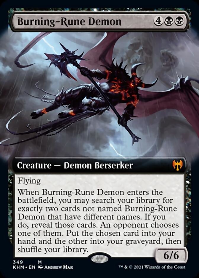 Burning-Rune Demon (Extended Art) [Kaldheim] | Dragon's Lair Comics and Fantasy Houston TX