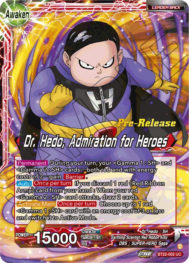 Dr. Hedo // Dr Hedo, Admiration for Heroes (BT22-002) [Critical Blow Prerelease Promos] | Dragon's Lair Comics and Fantasy Houston TX