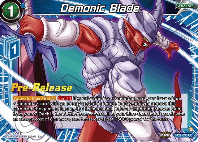 Demonic Blade (BT22-036) [Critical Blow Prerelease Promos] | Dragon's Lair Comics and Fantasy Houston TX