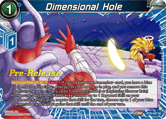 Dimensional Hole (BT22-037) [Critical Blow Prerelease Promos] | Dragon's Lair Comics and Fantasy Houston TX