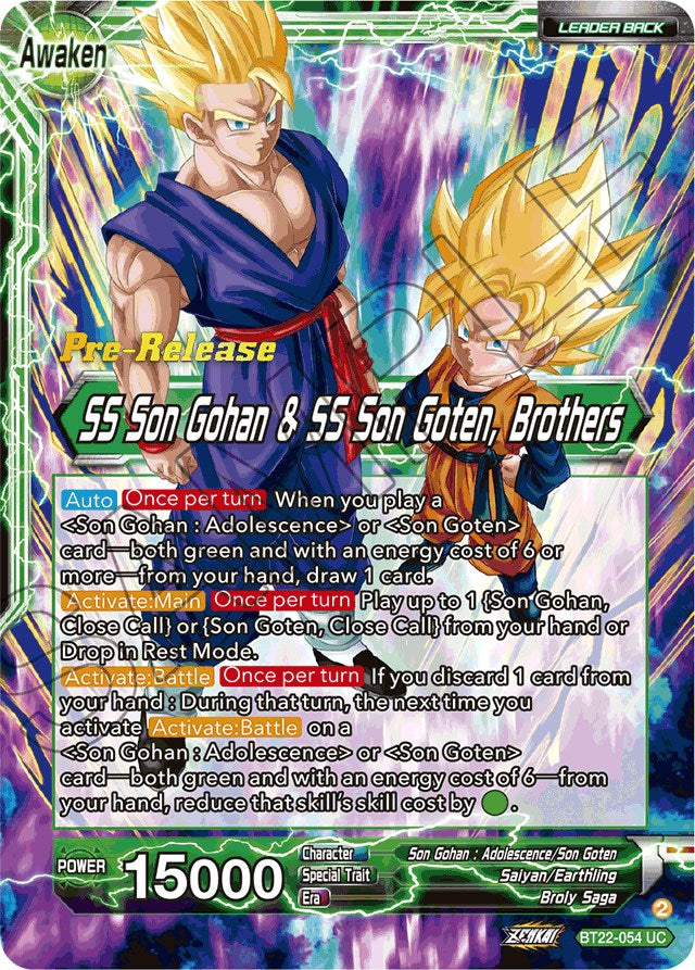 Son Goten // SS Son Gohan & SS Son Goten, Brothers (BT22-054) [Critical Blow Prerelease Promos] | Dragon's Lair Comics and Fantasy Houston TX