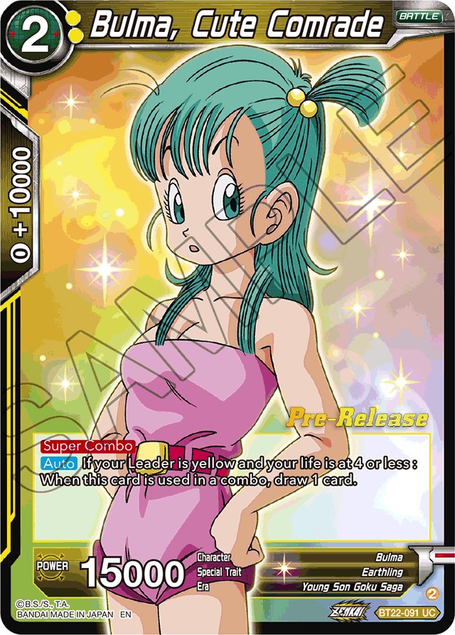 Bulma, Cute Comrade (BT22-091) [Critical Blow Prerelease Promos] | Dragon's Lair Comics and Fantasy Houston TX