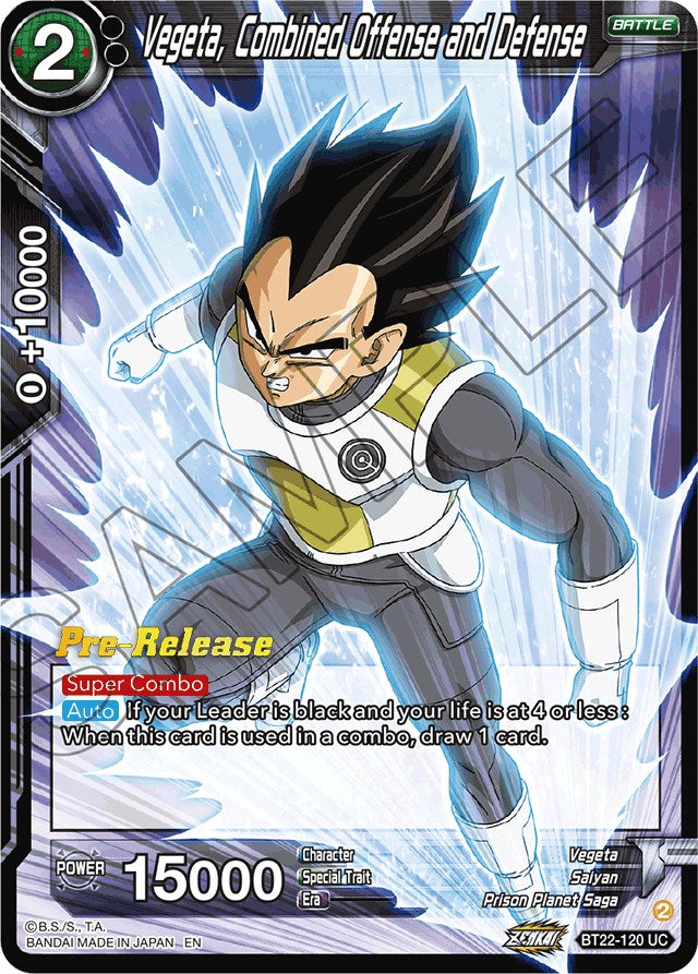 Vegeta, Combined Offense and Defense (BT22-120) [Critical Blow Prerelease Promos] | Dragon's Lair Comics and Fantasy Houston TX