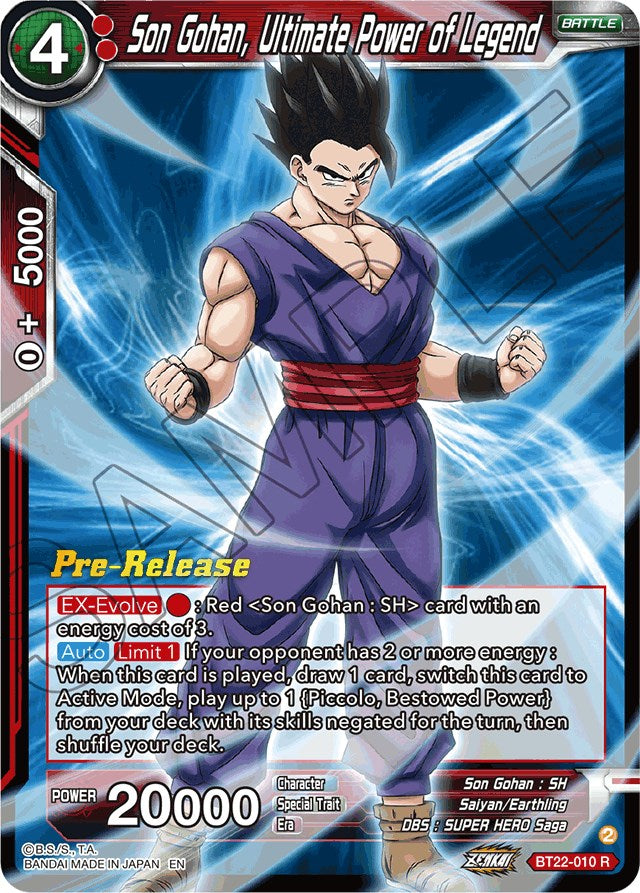 Son Gohan, Ultimate Power of Legend (BT22-010) [Critical Blow Prerelease Promos] | Dragon's Lair Comics and Fantasy Houston TX