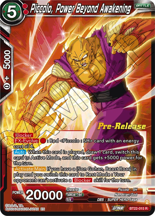 Piccolo, Power Beyond Awakening (BT22-015) [Critical Blow Prerelease Promos] | Dragon's Lair Comics and Fantasy Houston TX