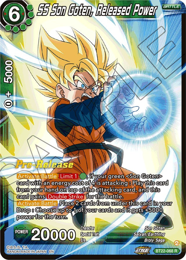 SS Son Goten, Released Power (BT22-068) [Critical Blow Prerelease Promos] | Dragon's Lair Comics and Fantasy Houston TX