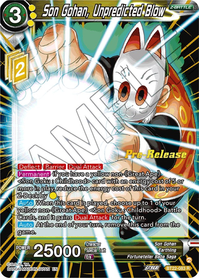 Son Gohan, Unpredicted Blow (BT22-083) [Critical Blow Prerelease Promos] | Dragon's Lair Comics and Fantasy Houston TX